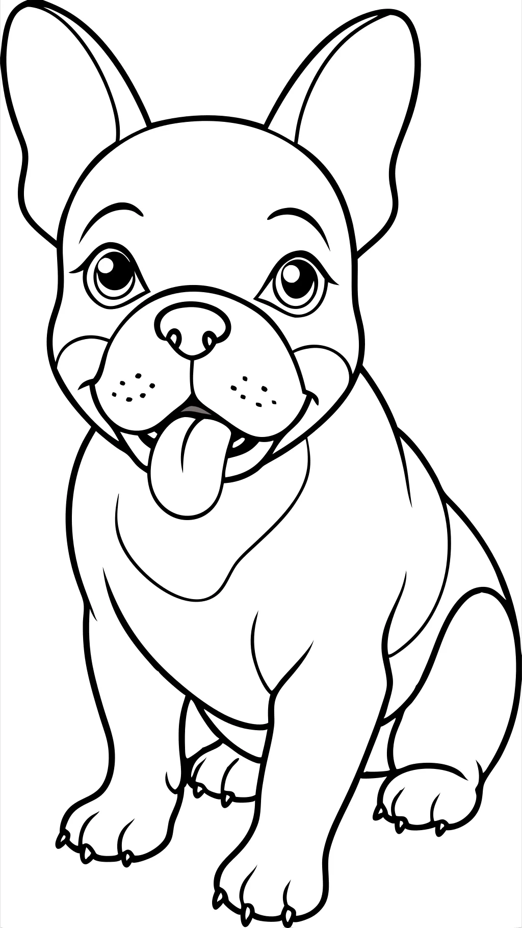 Dibujo de Frenchie Puppy mordiendo sus pies para colorear